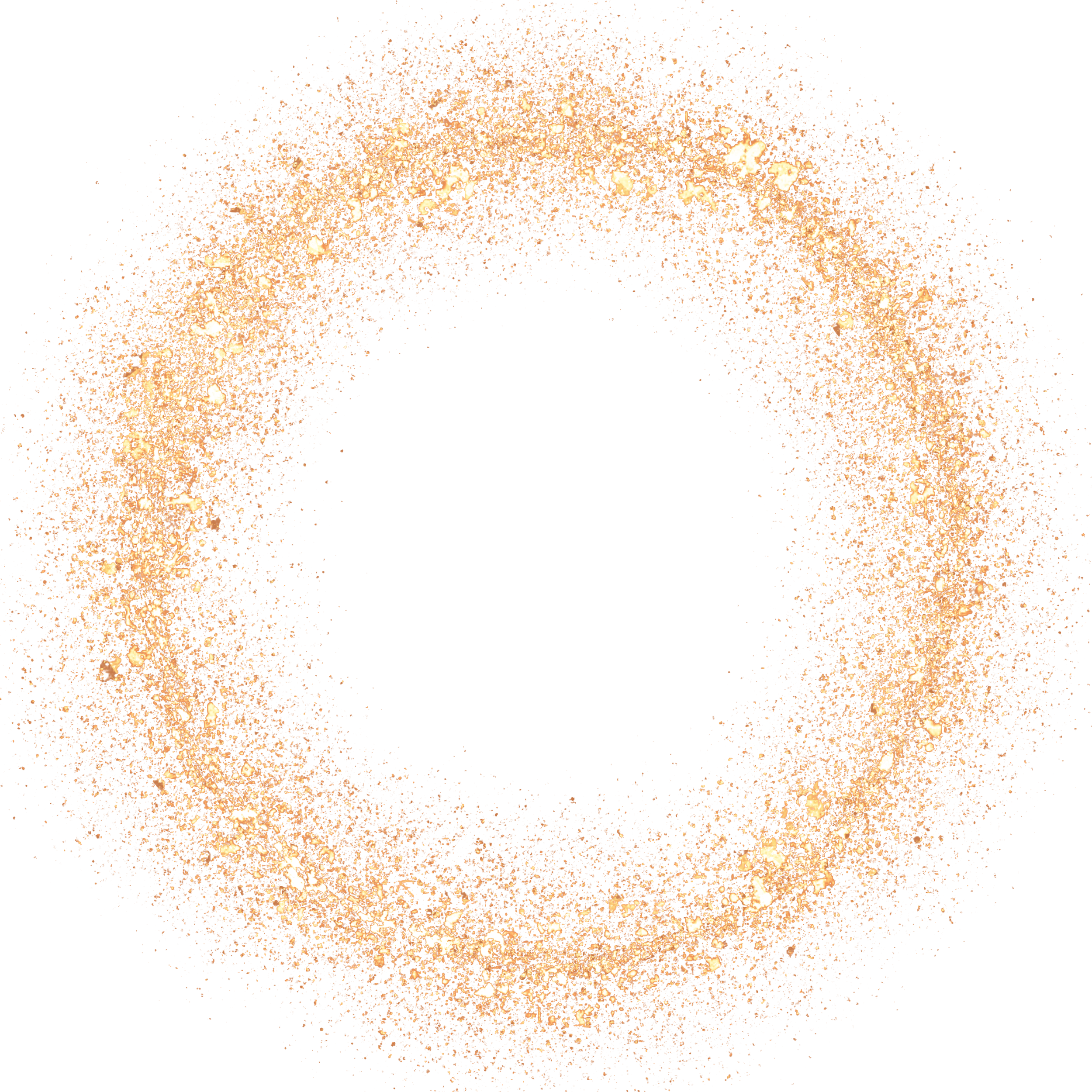 Round Gold Glitter Cutout